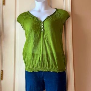 🍄 Cotton Cap Sleeve Green Top